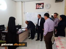 بازدید سرپرست دانشگاه و رؤسای ادارات استان از جلسه امتحانات پردیس آیت الله خامنه ای 7