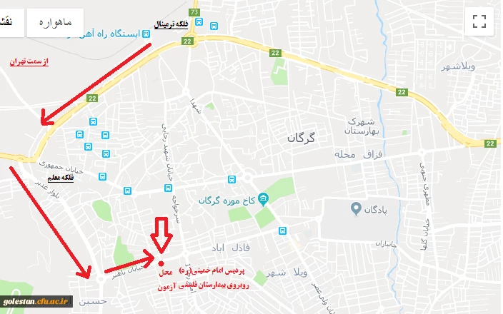 کروکی محل برگزاری ازمون اصلح مهارت آموزان ماده28