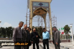 ادای احترام مسئولین و کارکنان پردیس آیت الله خامنه ای به مقام شامخ شهدای حماسه سوم خرداد61 5