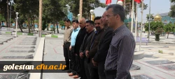 ادای احترام مسئولین و کارکنان پردیس آیت الله خامنه ای به مقام شامخ شهدای حماسه سوم خرداد61 6