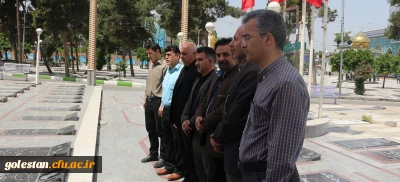 ادای احترام مسئولین و کارکنان پردیس آیت الله خامنه ای به مقام شامخ شهدای حماسه سوم خرداد61