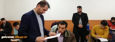 بازدید دکتر مازندرانی از جلسه امتحانات پایان نیمسال اول سال تحصیلی 99-98 پردیس آیت الله خامنه ای