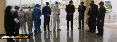 در راستای حمایت از مدافعان سلامت:

دکتر مازندرانی سرپرست دانشگاه فرهنگیان گلستان با حضور در بیمارستان شهدای بندرگز از کادر درمان بخش بیماران کرونا تقدیر به عمل آورد.