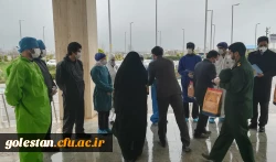 دکتر مازندرانی سرپرست دانشگاه فرهنگیان گلستان با حضور در بیمارستان شهدای بندرگز از کادر درمان تقدیر به عمل آورد. 4