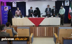 اولین جلسه شورای اداری دانشگاه با رعایت پرتکل های بهداشتی برگزار شد.
 5