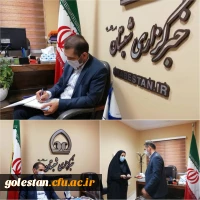 حضور دکتر مازندرانی سرپرست دانشگاه فرهنگیان در دفتر خبرگزاری شبستان و روزنامه گلشن مهر گلستان 3