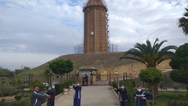 پیاده روی و ورزش صبحگاهی کارکنان واحد دانشگاهی شهید بهشتی گنبد کاووس در برج قابوس (میل گنبد)  2