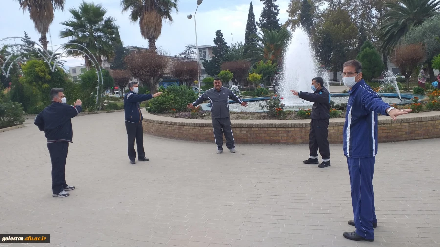 پیاده روی و ورزش صبحگاهی کارکنان واحد دانشگاهی شهید بهشتی گنبد کاووس در برج قابوس (میل گنبد)  3