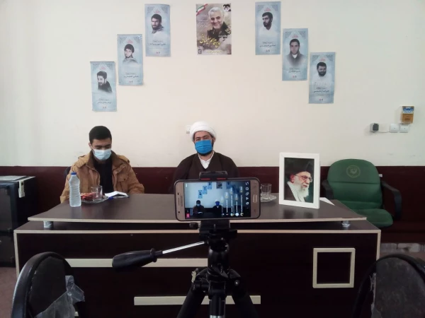 برگزاری دوشنبه فرهنگی مجازی با حضور حجت الاسلام والمسلمین حاج آقا رجنی مسئول نمایندگی ولی فقیه در سپاه گنبد کاووس به همراه دانشجوی بسیجی آقای محمد امین رضایی 3
