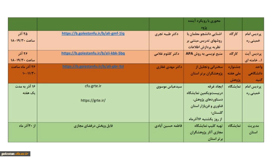 برنامه های هفته پژوهش دانشگاه فرهنگیان استان گلستان اعلام شد 2