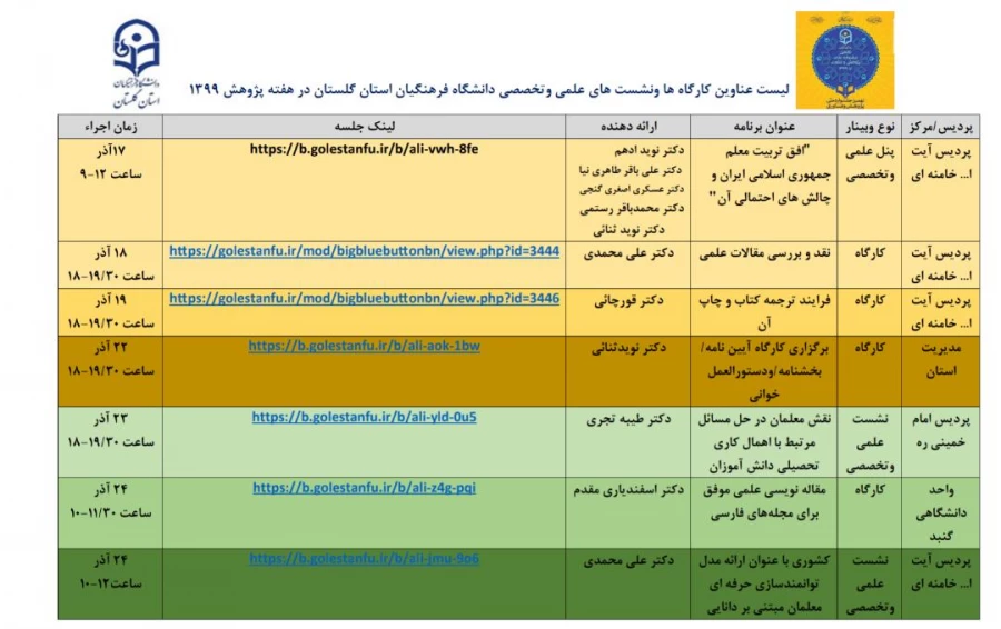 برنامه های هفته پژوهش دانشگاه فرهنگیان استان گلستان اعلام شد 3