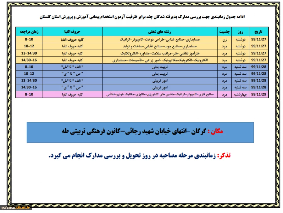 قابل توجه پذیرفته شدگان مرحله اول آزمون استخدام پیمانی سال 1399
 3
