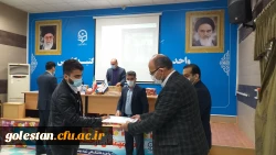 مراسم تجلیل از دانشجو معلمان برتر آموزشی و فعالان فرهنگی و هنری با حضور سرپرست محترم امور پردیس های استان گلستان جناب آقای دکتر ثنایی و دکتر قندهاری معاون هماهنگی استان و همچنین ریاست محترم دانشگاه علمی کاربردی گنبد کاووس سرکار خانم دکتر عزیز مرادی  8