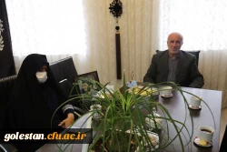 دیدار مسئولین پردیس امام خمینی (ره) گرگان با فرمانده دوران جنگ تحمیلی حاج تقی ایزد 2