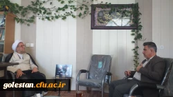 نشست صمیمی میردیلمی سرپرست واحد دانشگاهی شهید بهشتی گنبد کاووس با آیت الله ابراهیمی فر، تولیت وعضو شورای عالی حوزه استان گلستان و مدرس درس خارج حوزه علمیه درقم 3