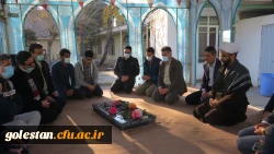 مراسم غبار روبی و عطر افشانی مزار شهید گمنام تدفین شده در حوزه علمیه منتظریه گنبد کاووس 5