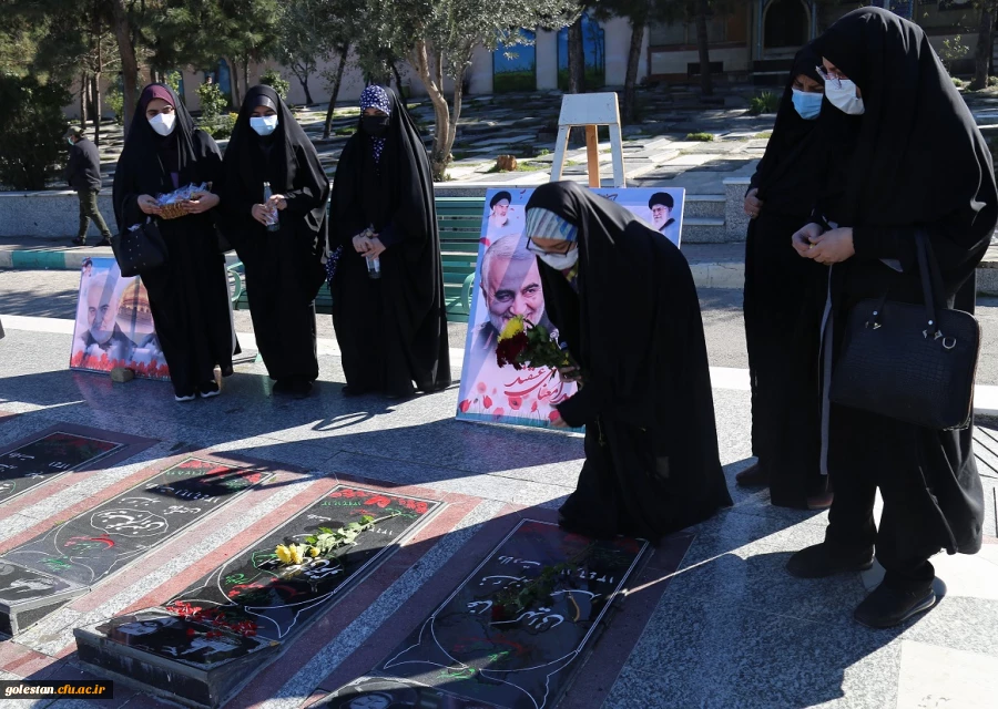 غبار روبی از مزار شهدای امامزاده عبدالله گرگان به مناسبت چهل و سومین سالگرد انقلاب اسلامی ایران . 2