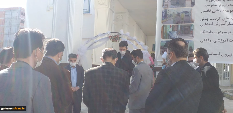 با حضور دکتر نوید ثنائی سرپرست دانشگاه فرهنگیان استان گلستان، حجت الاسلام و المسلمین دکتر علیرضارحیمی نژاد مسئول دفتر نهاد مقام معظم رهبری در دانشگاه فرهنگیان استان گلستان، مهندس جلال الدین تاج پور ریاست آموزش و پرورش شهرستان کلاله و سایر مدعوین انجام شد: