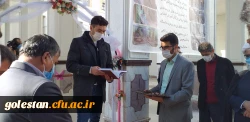 با حضور دکتر نوید ثنائی سرپرست دانشگاه فرهنگیان استان گلستان، حجت الاسلام و المسلمین دکتر علیرضارحیمی نژاد مسئول دفتر نهاد مقام معظم رهبری در دانشگاه فرهنگیان استان گلستان، مهندس جلال الدین تاج پور ریاست آموزش و پرورش شهرستان کلاله و سایر مدعوین انجام شد: