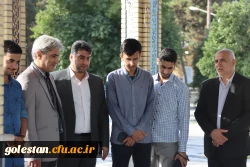 حضور مسئولین دانشگاه فرهنگیان استان گلستان به همرا دانشجو معلمان جشنواره رویش در گزار شهدای امام زاده عبدالله گرگان 7