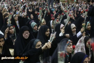  حضور با شکوه دانشجو معلمان پردیس امام خمینی ره گرگان در اجتماع بزرگ دختران دانشجو به مناسبت میلاد با سعادت حضرت فاطمه در حرم مطهر کریمه اهل البیت با عنوان گردهمایی بهترین دختر دنیا