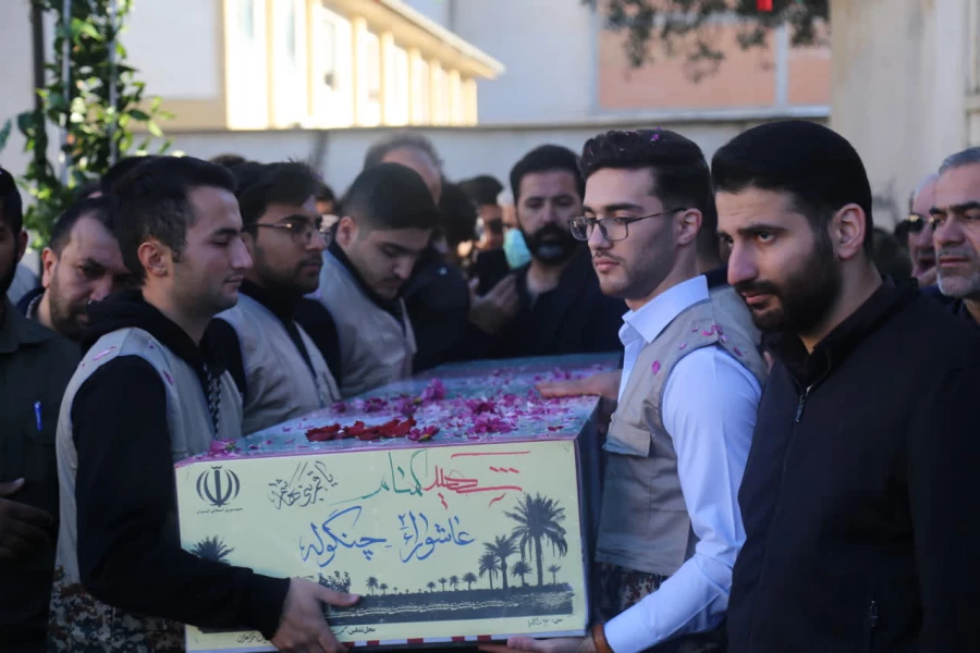 تشییع شهید گمنام بر روی دستان دانشجو معلمان پردیس امام خمینی (ره) گرگان. 8