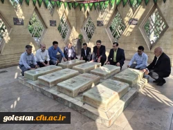 سرپرست جدید دانشگاه فرهنگیان استان گلستان در اولین ساعات کاری خود با حضور در تپه نورالشهدا گرگان ضمن تجدید میثاق با شهدا فعالیت اداری وکاری خود را آغاز کرد. 3