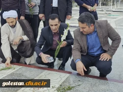 به مناسبت هفته دولت مراسم غبار روبی و زیارت مزار شهدا با حضور همکاران دانشگاه فرهنگیان استان گلستان  2